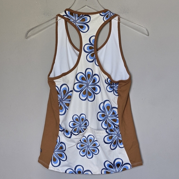 Descente Retro Y2K Boho Floral Cycling Tank Running Biking Workout Racerback XL - Picture 8 of 9